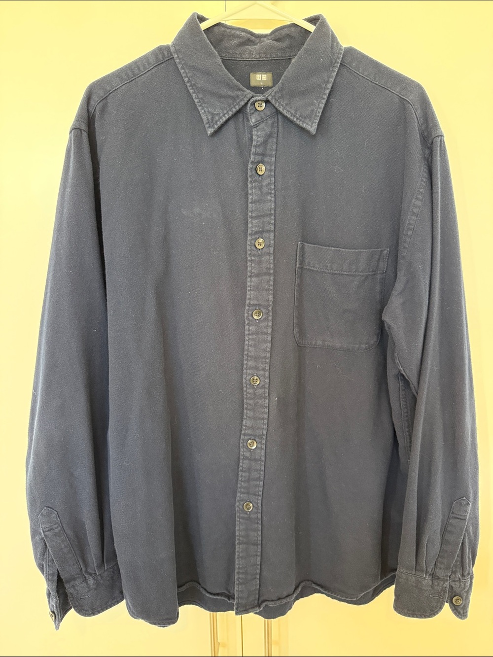 Uniqlo Men's Navy Flannel Shirt L